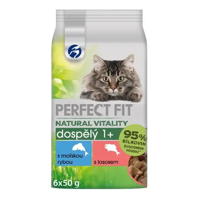 Perfect Fit Natural Vitality Kapsičky s mořskou rybou a lososem pro dospělé kočky (6×50 g)