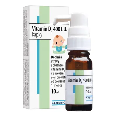 Vitamin D3 400 I.U. kapky 10 ml Generica