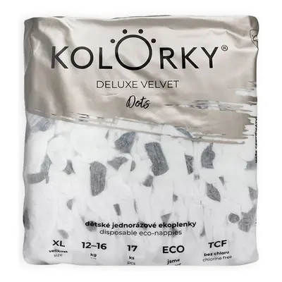 Kolorky EKO Jednorázové plenky deluxe velvet XL puntíky (12–16 kg) 17 ks