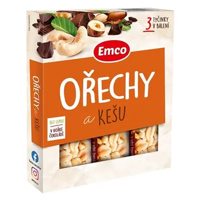 Emco Tyčinky s ořechy a kešu 3x35g