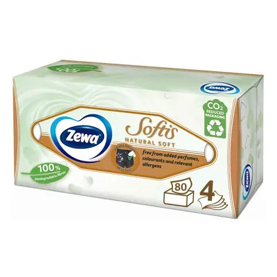 Zewa Softis natural soft box papírové kapesníky 4vrstvé box