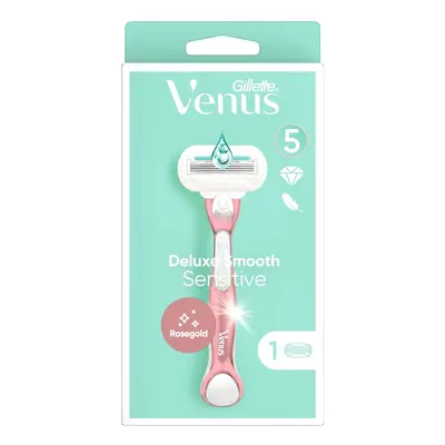 Gillette Venus Deluxe Smooth Sensitive Rosegold Holicí strojek s kovovou rukojetí