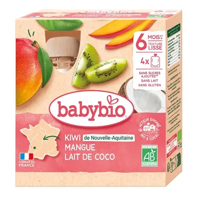 Babybio BIO Ovocná kapsička kiwi, mango a kokos (4×90 g)