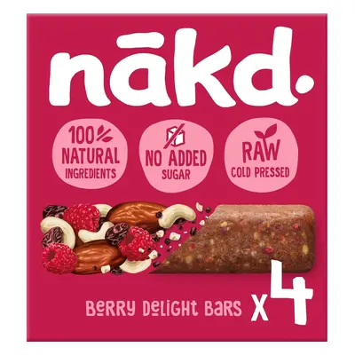 NAKD Berry Delight Ovocno-oříškové RAW tyčinky s malinami 4×35 g