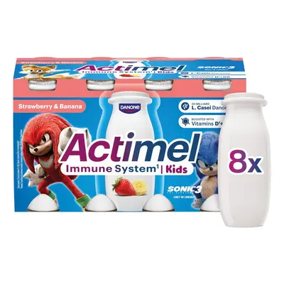 Actimel Kids Probiotický nápoj banán a jahoda 8×100 g