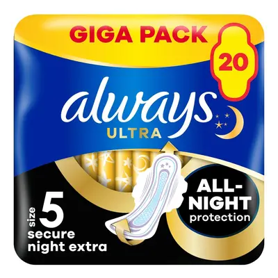 Always Ultra Secure Night Extra Hygienické vložky s křidélky