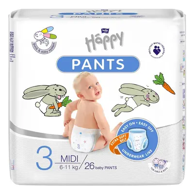 Bella Baby Happy Jednorázové plenkové kalhotky midi 6–11 kg (velikost 3)