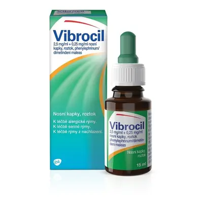 VIBROCIL 2,5MG/ML+0,25MG/ML Nosní kapky, roztok 1X15ML