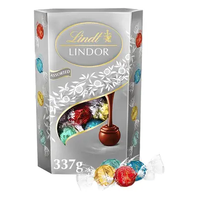 Lindt LINDOR bonboniéra Limitovaná edice maxibalení čokoládových pralinek stříbrný mix