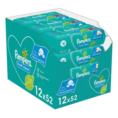 Pampers Fresh clean vlhčené ubrousky 12×52 ks