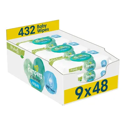 Pampers Harmonie Aqua vhlčené ubrousky plastic free 9×48 ks