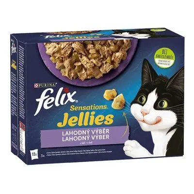 Felix Sensations jellies Kapsičky masový výběr v želé pro kočky (12×85 g)