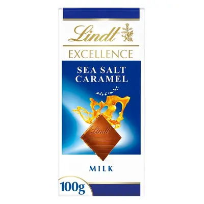 Lindt EXCELLENCE mléčná čokoláda s kousky slaného karamelu