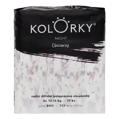 Kolorky EKO Noční jednorázové plenky night XL jednorožci (12–16 kg)