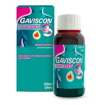 GAVISCON DUO EFEKT 500MG/213MG/325MG Perorální suspenze 1X300ML I