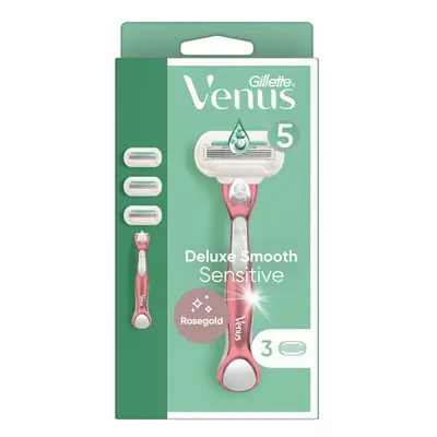 Gillette Venus Deluxe Smooth Sensitive RoseGold Holicí strojek + 3 holicí hlavice