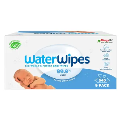 Waterwipes Vlhčené ubrousky bez obsahu plastů 9×60 ks