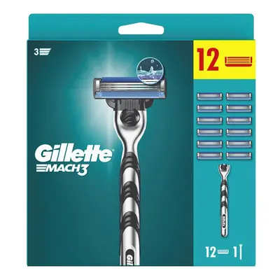 Gillette Mach3 Pánský holicí strojek + 12 holicích hlavic