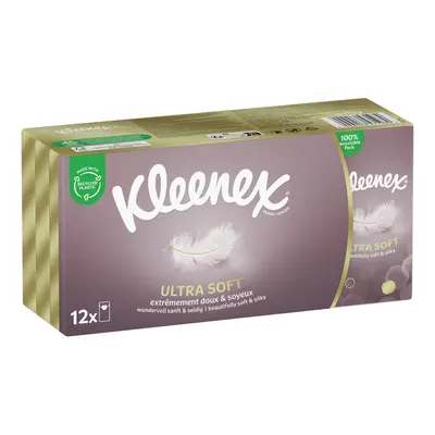 Kleenex Ultra Soft Papírové kapesníky v balíčcích 4vrstvé 9×12 ks