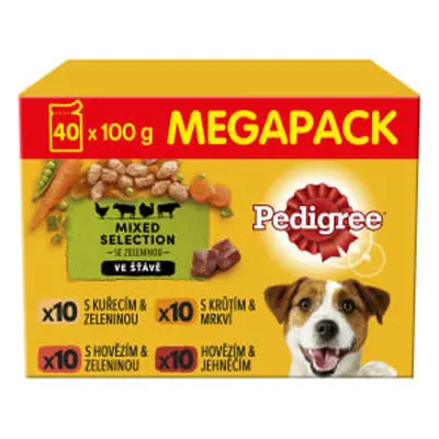 Pedigree kapsičky masový výběr se zeleninou ve šťávě pro dospělé psy 40×100 g