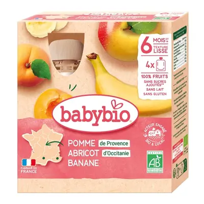 Babybio BIO Jablko meruňka banán (4×90g)