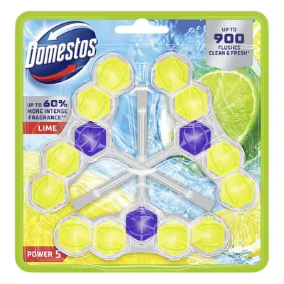 Domestos Power 5 Limetka tuhý WC blok triopack 3×50 g