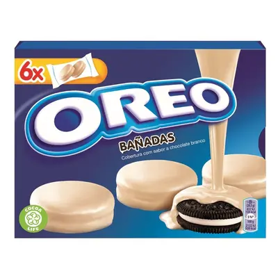 Oreo Sušenky s vanilkovou náplní a bílou polevou