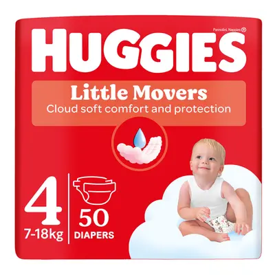 Huggies® Little Movers jednorázové plenky 4 (7–18 kg)