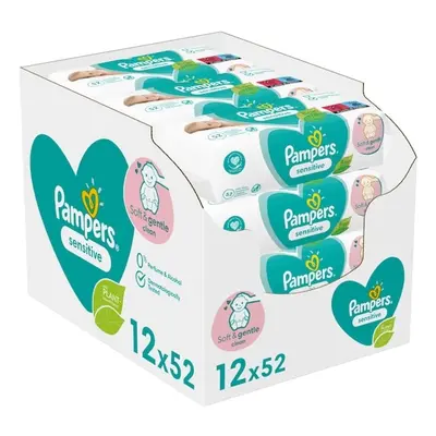 Pampers Sensitive vlhčené ubrousky 12×52 ks