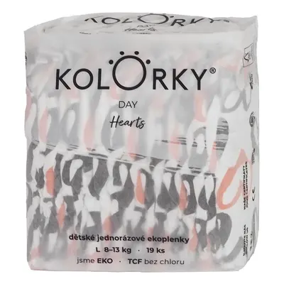 Kolorky EKO Jednorázové plenky day L srdce (8–13 kg) 19 ks