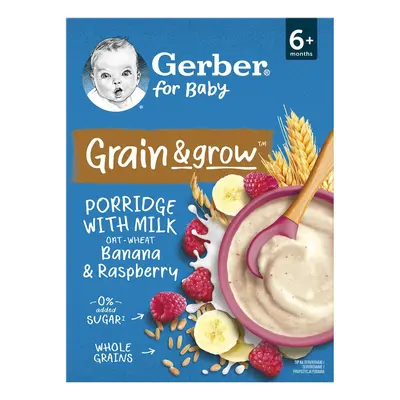 Gerber Mléčná pšenično-ovesná kaše banán a malina