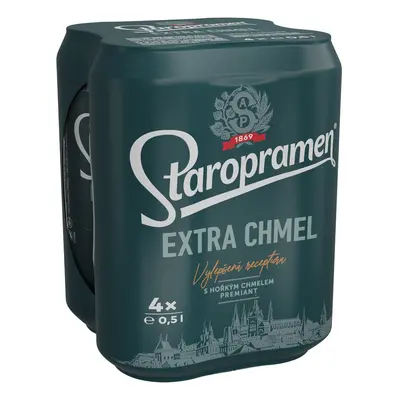 Staropramen Extra Chmel plech 4×0,5 l