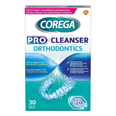 Corega Pro Cleanser Orthodontics tablety na čištění rovnátek