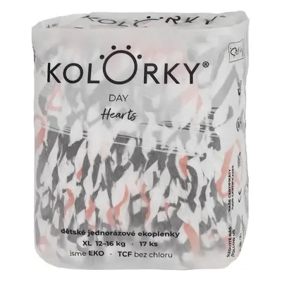 Kolorky EKO Jednorázové plenky day XL srdce (12–16 kg) 17 ks