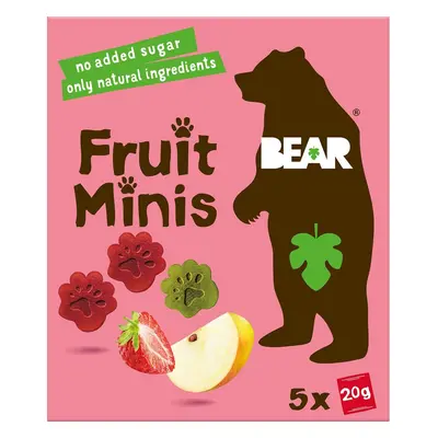 Bear Fruit Minis ovocné kousky jahoda a jablko (5×20 g)