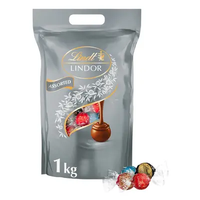 Lindt LINDOR bonboniéra Megabalení čokoládových pralinek stříbrný mix