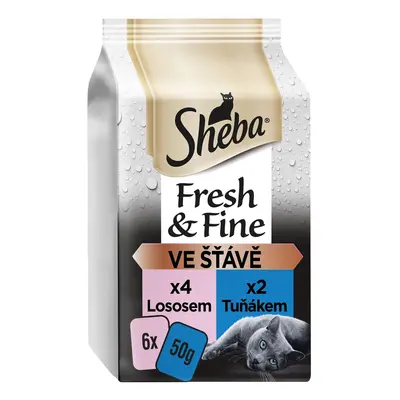 Sheba Fresh & Fine kapsičky losos a tuňák pro dospělé kočky (6×50g)