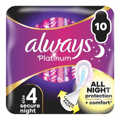 Always Platinum Secure Night Hygienické vložky s křidélky