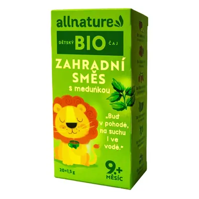 Allnature BIO Dětský čaj Zahradní směs s meduňkou 20×1,5 g