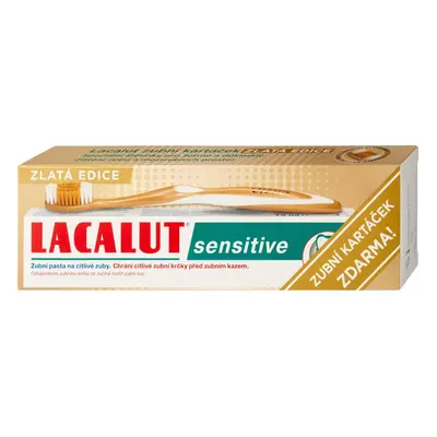 Lacalut Sensitive Zubní pasta a kartáček, zlatá edice