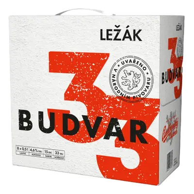 Budvar 33 světlý ležák 8x0,5l sklo