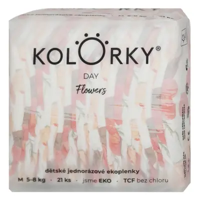 Kolorky EKO Jednorázové plenky day M květy (5–8 kg) 21 ks