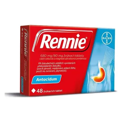 RENNIE 680MG/80MG žvýkací tableta 48