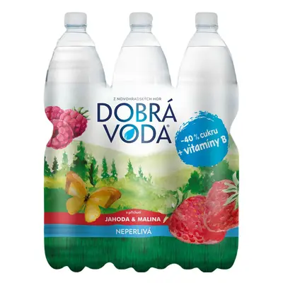 Dobrá voda Neperlivá jahoda a malina 6×1,5 l