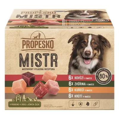 Propesko Mistr Filetky mix masa v omáčce pro psy, 24×85 g