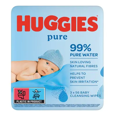 Huggies® Pure triplo dětské vlhčené ubrousky 3×56 ks