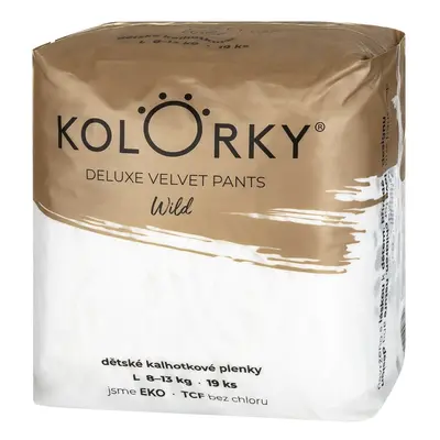 Kolorky EKO Jednorázové plenkové kalhotky deluxe velvet L wild (8–13kg) 19 ks