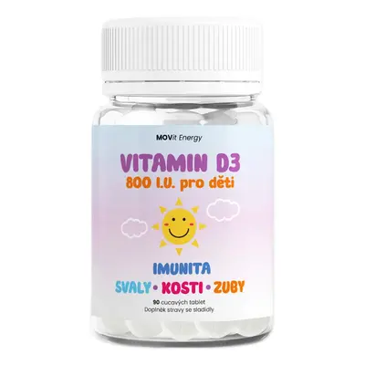 MOVit vitamin D3 800 I.U. pro děti tbl.90