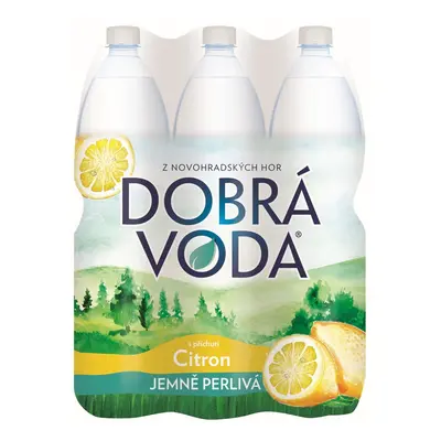 Dobrá voda Jemně perlivá citron 6×1,5 l