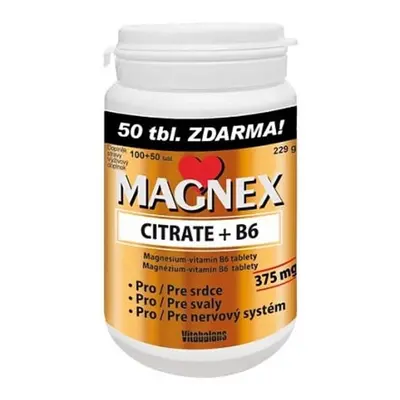 Magnex citrate 375mg+B6 tbl.100+50